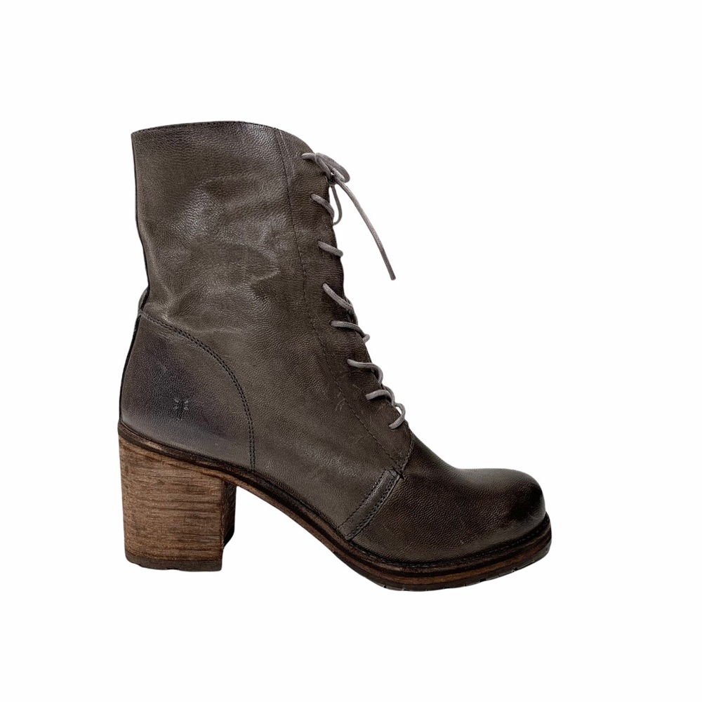 Frye Karen Combat Booties 70861 Grey Size 9.5M